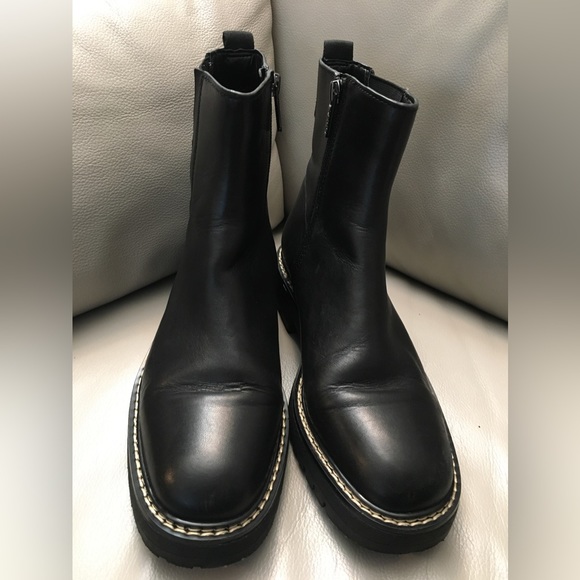 Franco Sarto A-Freda Black Leather Boots Sz 8M - Picture 1 of 7